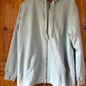 Waffle🌷Thermal lined 🪴zip front hooded sweatshirt